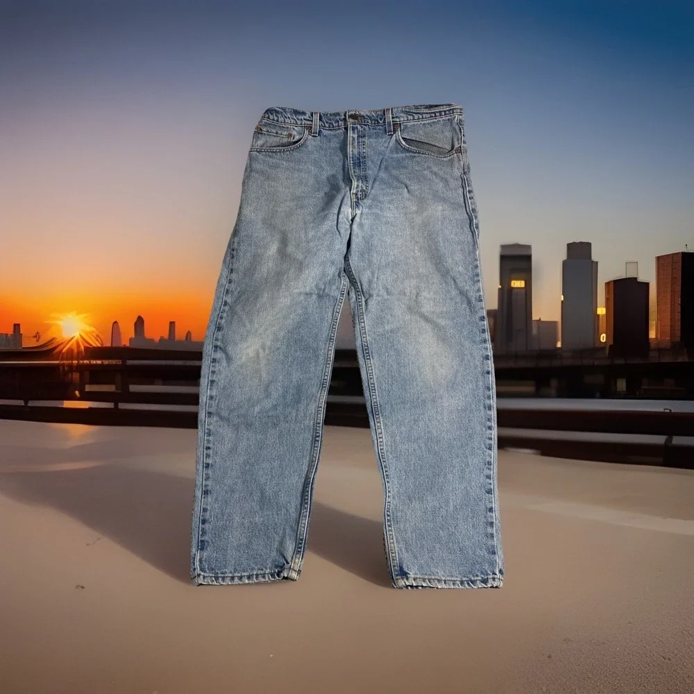 Y2KLevis 550 Jeans Mens 38x30 Blue Relaxed Tapered Light Wash Y2K‎ Denim